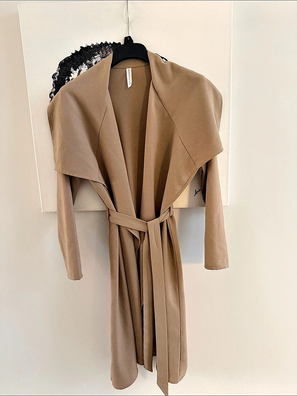 Seven7 Sisters Draped Belted Trench Coat in Brown Size Small Like New